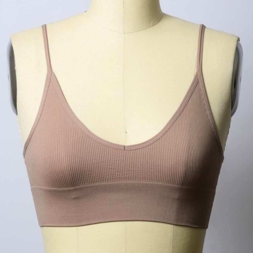 BUNDLE DEAL!! Low Back Seamless Bralette Black/Tan - Picture 4 of 8